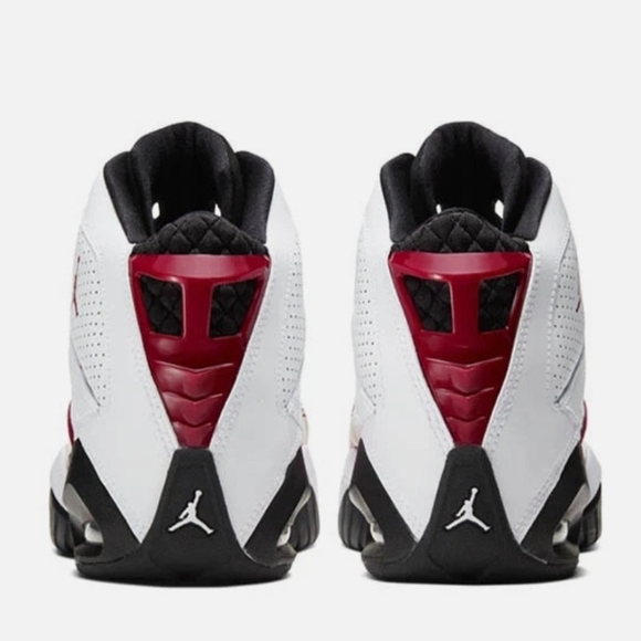 Jordan Red and White High-Top Sneakers - Picture 6 of 17